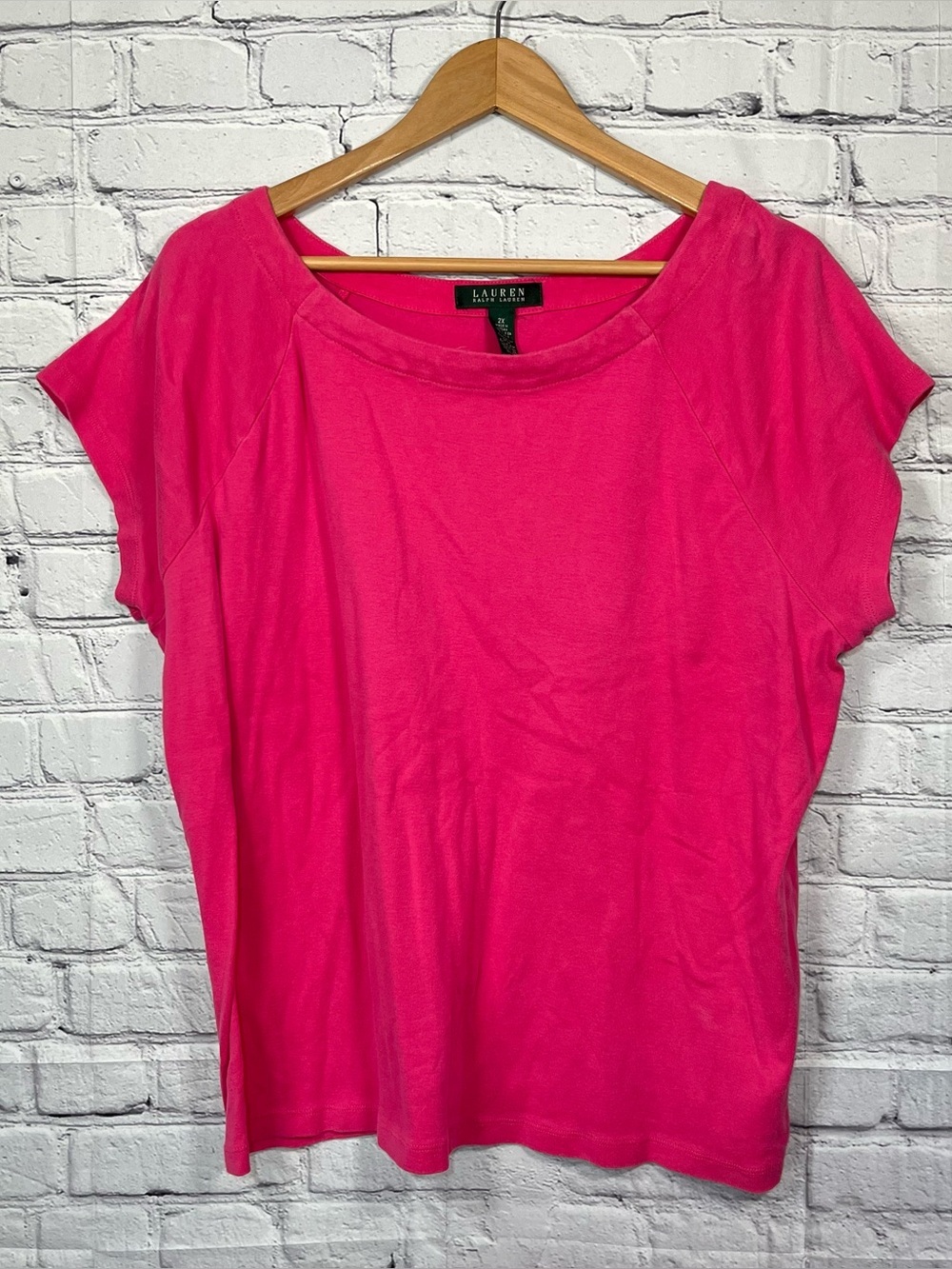 LRL Lauren Ralph Lauren T Shirt Women’s Size 2X Pink Round Neck
